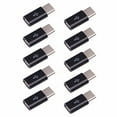 thumbnail image 1 of Micro USB to USB C Adapter 10 Pack Converter Micro USB to Type C USB Adapter Data Syncing and Charging Converter for Samsung,MacBook,ChromeBook Pixel,Nexus - Black (10 PACK), 1 of 7