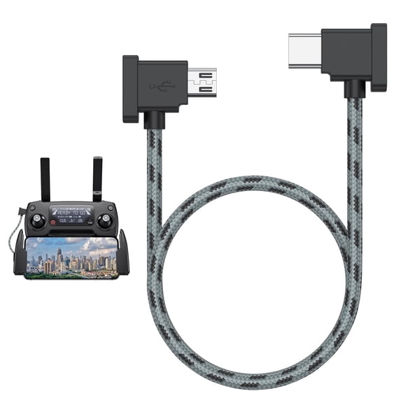 Micro USB to USB C Remote Controller Cable for DJI Spark/Mavic Pro/Mavic Mini 1st & SE/Mavic 2 Series/Mavic Air 1st Drone Controller, OTG Cord for iPhone 17/16/15, Samsung S26/S25/S24