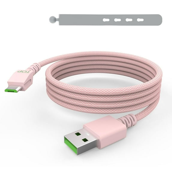 Micro USB Wireless Mouse Charging Cable Cord, Compatible with Deathadder V2 Pro/Naga Pro/Basilisk/Basilisk/Viper Ultimate Gaming Mouse, 5.9ft (Pink)
