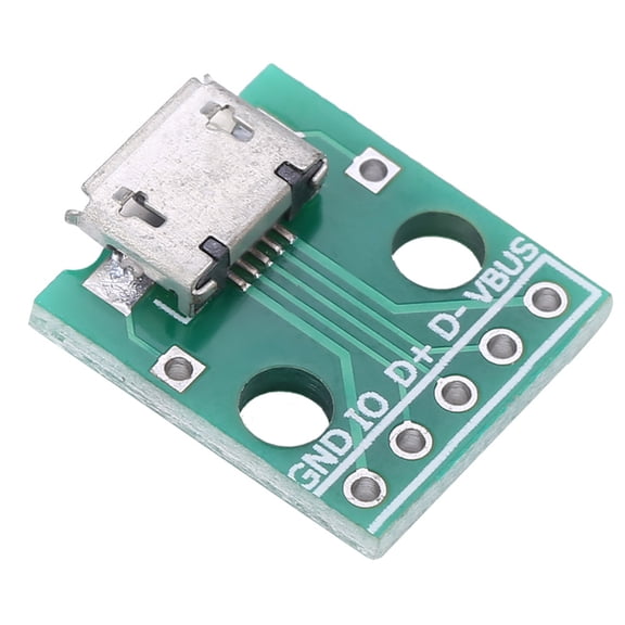Micro USB to DIP Adapter Board, 5 Pin 2.54mm Pitch, 10 Pack, DIY Electronics