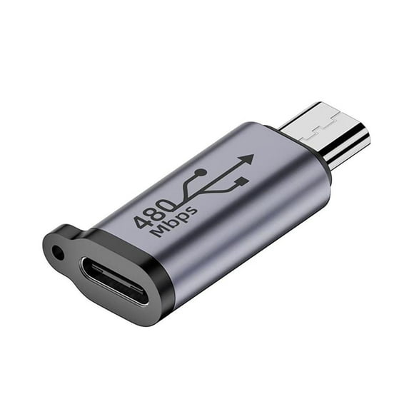 Micro-USB to USB-C Adapter,High-Speed OTG Converter,Aluminum Mini Connector