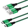 thumbnail image 1 of Micro Usb Cable 6ft 2 Pack,AILKIN Android Cable Nylon Braided Micro USB Fast Charging Micro Cables Cords,Green, 1 of 6