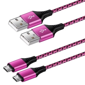 Micro Usb Cable 6ft 2 Pack,AILKIN Android Cable Nylon Braided Micro USB Fast Charging Micro Cables Cords,Rose