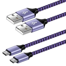 Micro Usb Cable 6ft 2 Pack,AILKIN Android Cables Nylon Braided USB Micro Fast Charging Cords,Purple