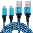 thumbnail image 1 of Micro Usb Cable 6ft 2 Pack,Android Charger Cable Nylon Braided Micro USB Fast Charging Cords,Blue, 1 of 5