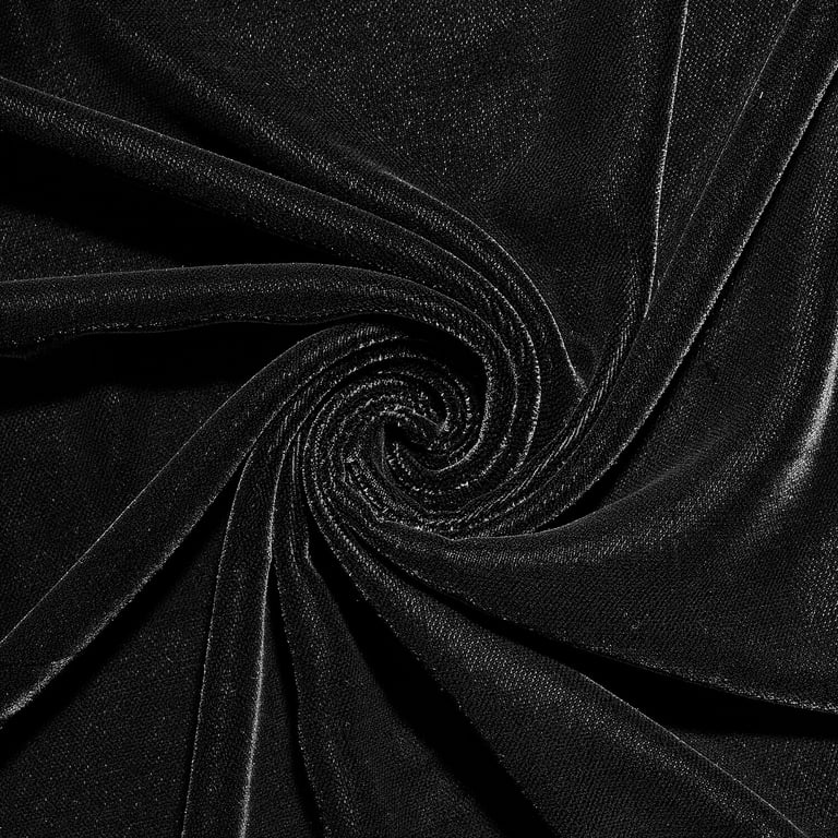 Micro Velvet Soft Fabric 45 inches By the Yard for Sewing Apparel Crafts  (Black)