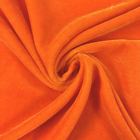Micro Velvet Polyester 45" Short Pile 230 GSM Microfiber Fabric By The Yard For Sewing Apparel, Accessories, & Décor (Orange, 1 Yard)