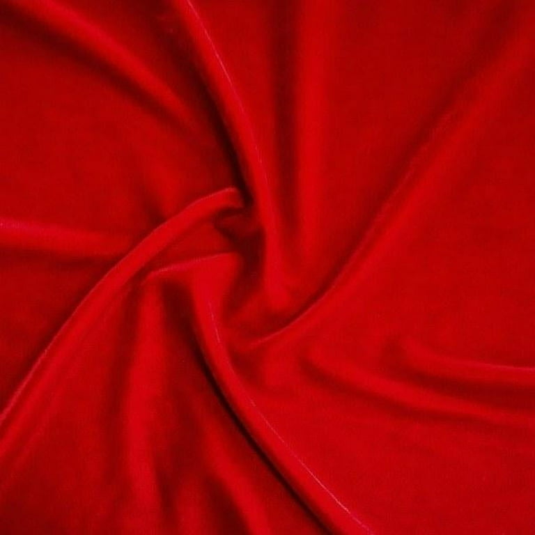 Micro Velvet Soft Fabric 45 inches By the Yard for Sewing Apparel Crafts  (Red)