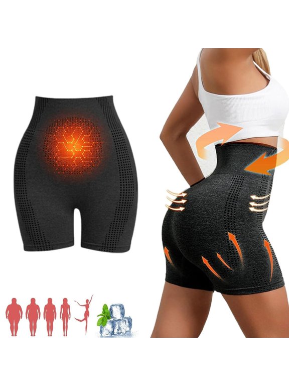 Micro Vibration Massage & Ice Silk Ion Fiber Repair Shaping Shorts, High Waist Butt Lifting Shapewear