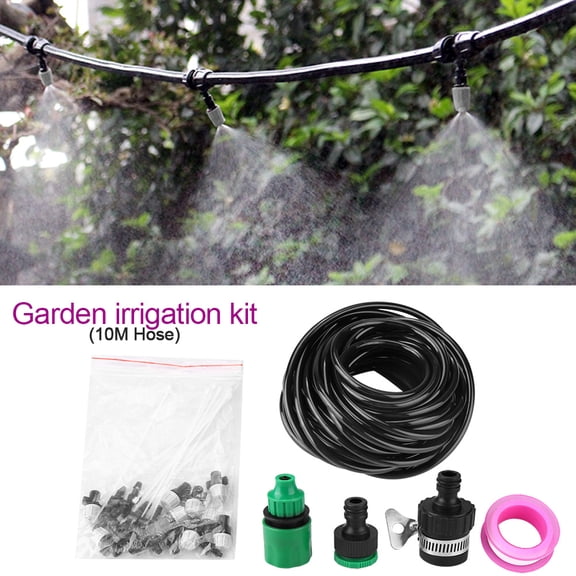 Micro Water Irrigation System Garden Greenhouse Plants Automatic Watering 10M Hose Set Kit