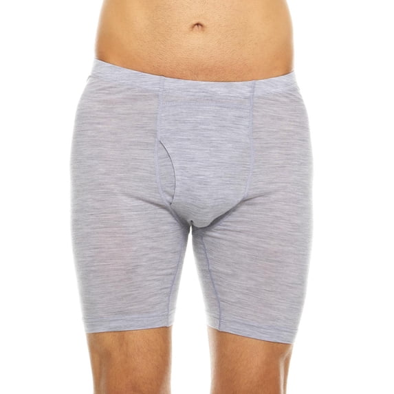 Men's Merino Wool Midway Boxer Briefs - Everyday Wear - Breathable Underwear - Ash Gray - Small