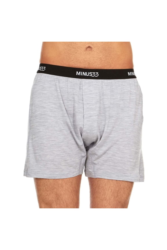 Men's Micro Weight Woolverino Boxer Shorts Ash Gray Large