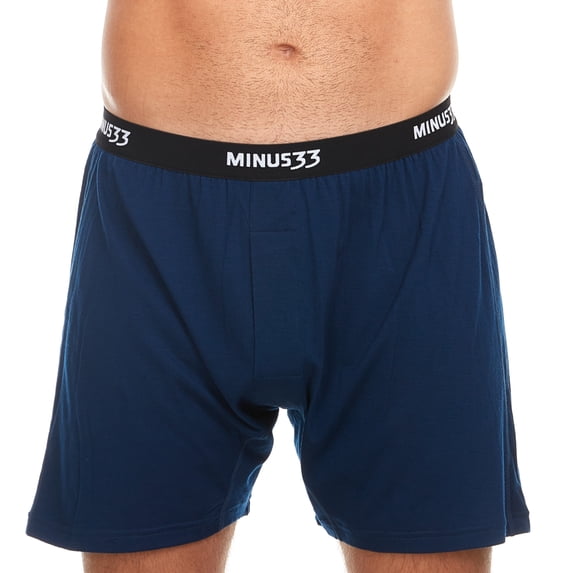 Woolverino - Men's Merino Wool Microweight Boxer Shorts - Navy - Medium