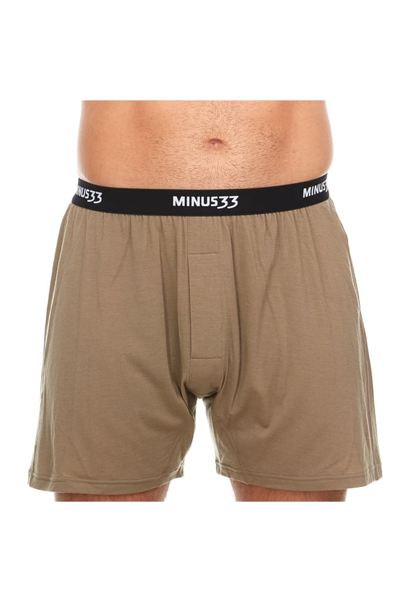 Woolverino - Men's Merino Wool Microweight Boxer Shorts - 499 Tan - Small