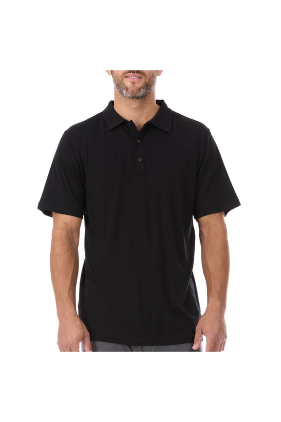 Woolverino - Men's Merino Wool Microweight Polo - Black - Large