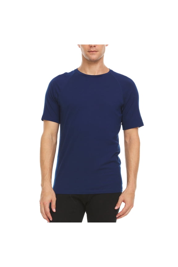 Men's Merino Wool Microweight Raglan T-shirt - Navy - 2X-Large