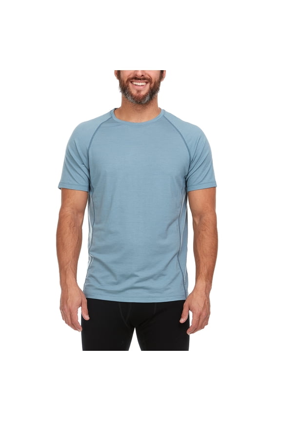 Men's Merino Wool Microweight Raglan T-shirt - Slate Blue - Large