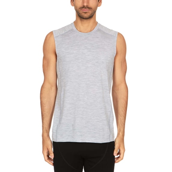 Woolverino - Men's Merino Wool Microweight Sleeveless Tank Top - Ash Gray - Large