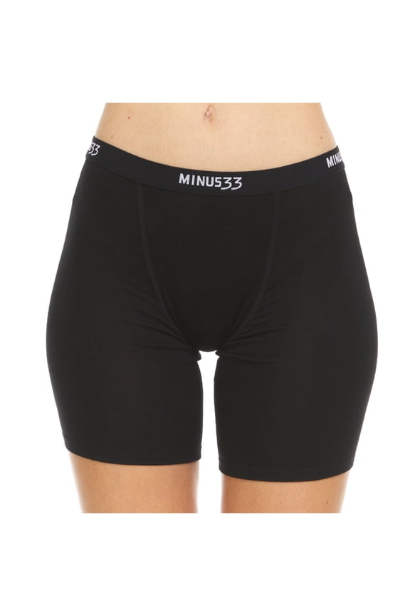 Woolverino - Women's Merino Wool Microweight Boxer Briefs - Black - Small