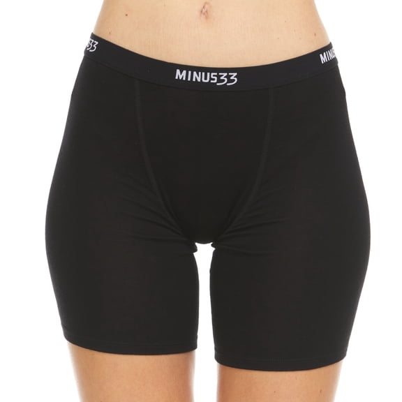Woolverino - Women's Merino Wool Microweight Boxer Briefs - Black - Large