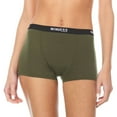 thumbnail image 1 of Merino Wool Boyshorts - Womens Underwear for Hiking - Moisture Wicking Underwear - Athletic Anti-Chafe Underwear - Olive Drab - Small, 1 of 9