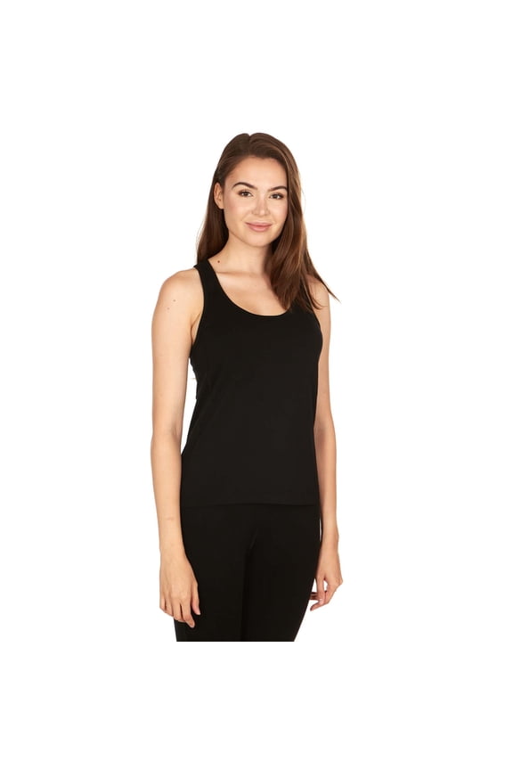 Woolverino - Women's Merino Wool Microweight Racerback Tank Top - Black - Small