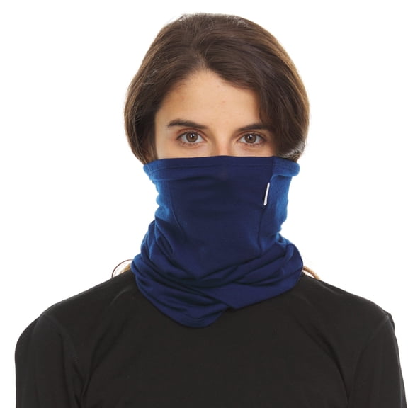 Woolverino - Merino Wool Microweight Multiclava - Multifunctional Headwear- UV Protection - Hiking Neck Gaiter - Hunting Balaclava - Navy Blue