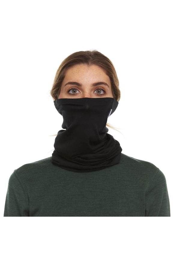 Woolverino - Merino Wool Microweight Multiclava - Multifunctional Headwear- UV Protection - Hiking Neck Gaiter - Hunting Balaclava - Black
