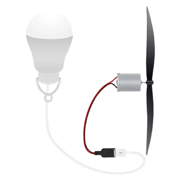 Micro Wind Tur-bine Motor Blade W/Bulb DIY Set Power Energy Generator Alternative ABS 4.8g Tool Accessories