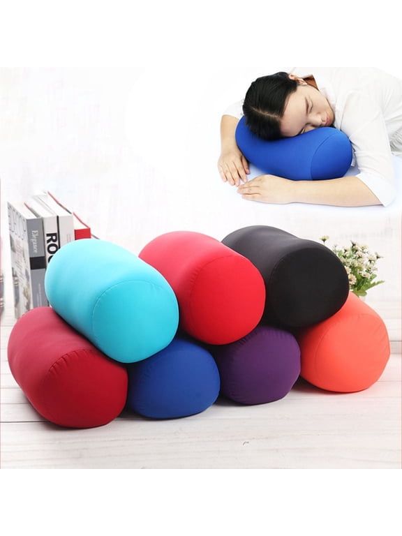 Micro bead Roll Bed Chair Car Cushion Neck Head Soft Support Back Pillow