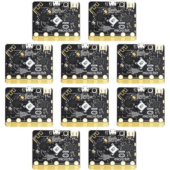 Micro:bit V2 Development Board with Python Programming Expansion Kit, New Features Include Speaker and Microphone, Enhance Creativity with Sound and Touch for Classroom Projects-10pcs