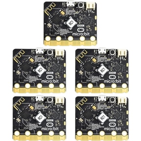 Micro:bit V2 Development Board with Python Programming Expansion Kit, New Features Include Speaker and Microphone, Enhance Creativity with Sound and Touch for Classroom Projects-5pcs