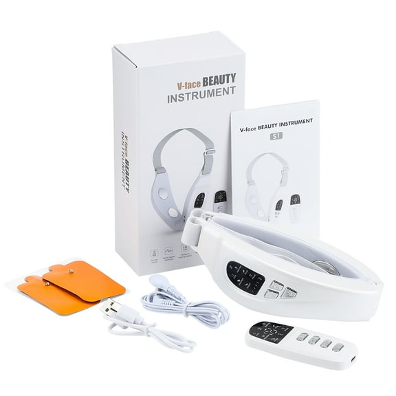 Micro-current Face Lifting Machine Belt EMS Skin Massager Home Use Beauty Devices with Remote Control Heat V-Line Chin Massager