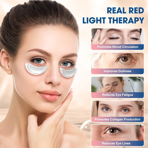 Micro-current Red Light Eye Massager, AGDOAD Electric Eye Beauty Artifact with 12 x 660nm Red Light LEDs, Reduce Dark Circles and Eye Bags Type-C Charging, Portable & Stylish – Gift for Men & Women