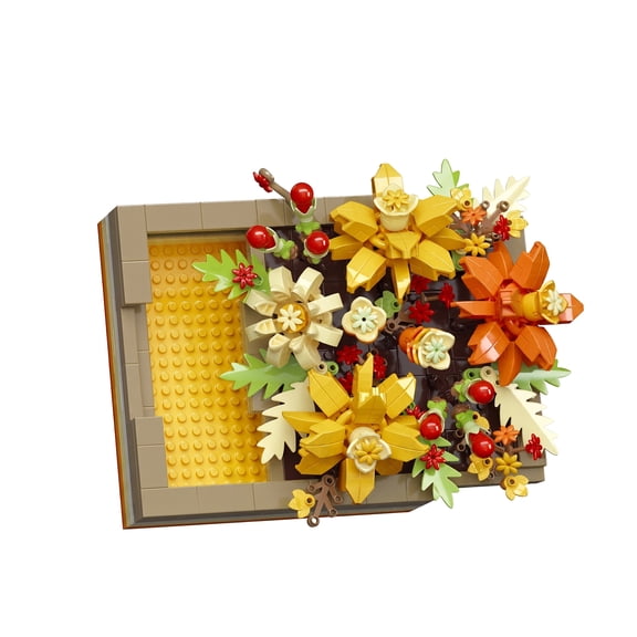 HZLKADAQ Micro-particle flower box secret message assembly building block gift series home decoration office desk ornament holiday birthday gift