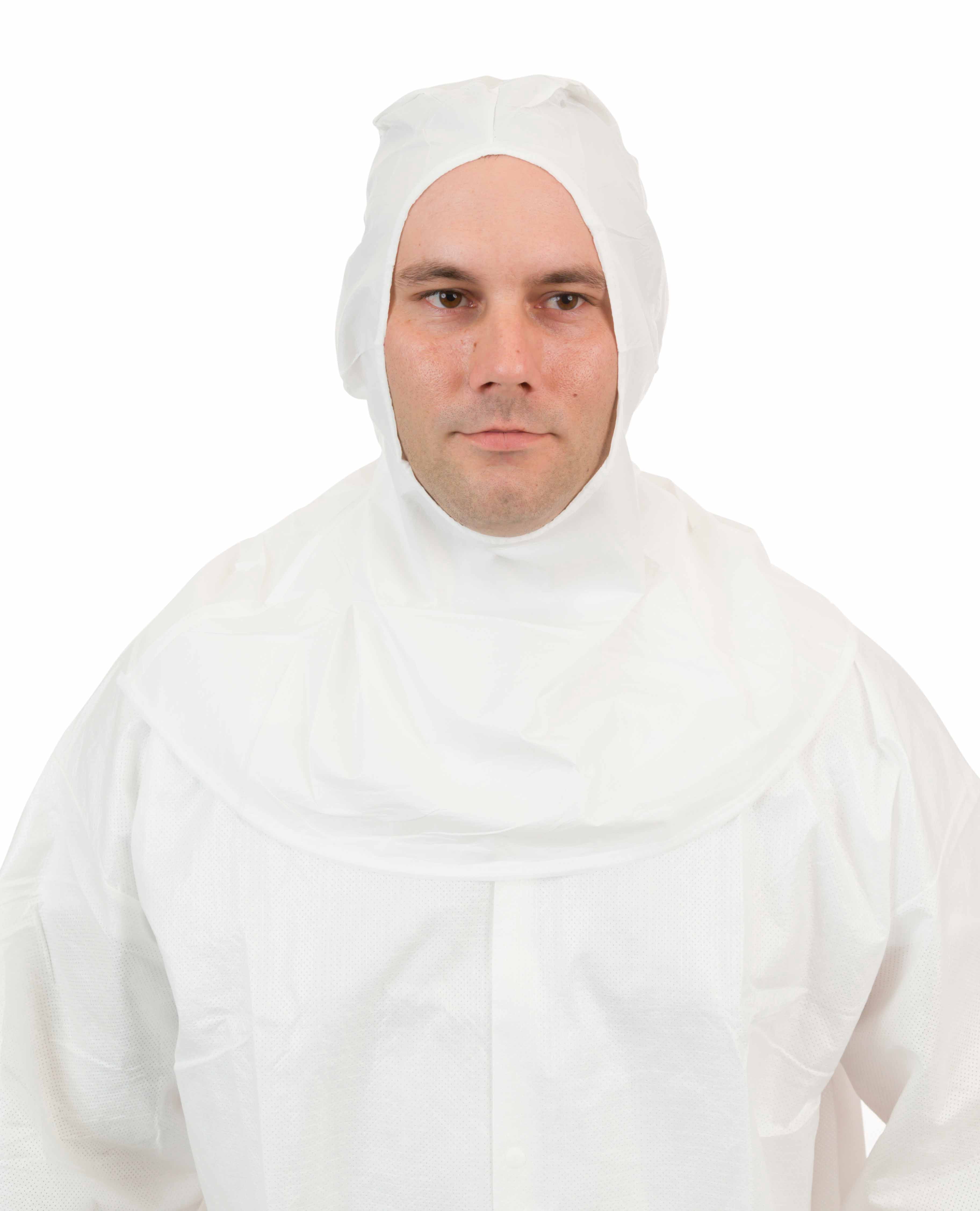 MicroGuard MP®, White Microporous Full Face Protective Hood, Elastic Closure