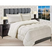 MicroMink Sherpa Reversible Microsuede Comforter Set, Twin, Ivory