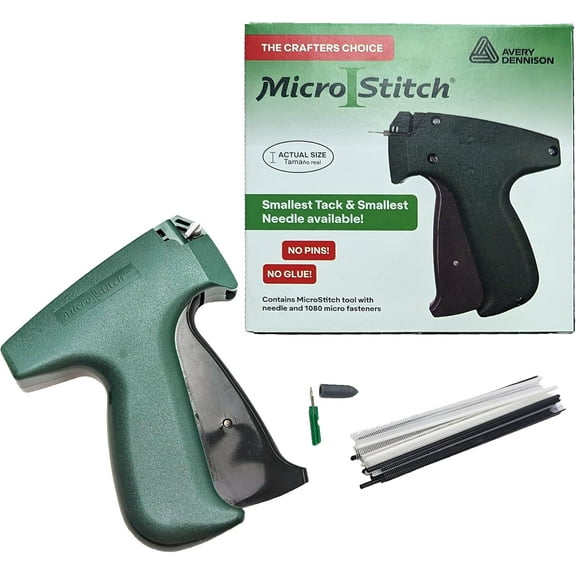 MicroStitch Tagging Gun Kit  Includes 1 Needle, 600 White Fasteners & 480 Black Fasteners (Starter Kit)