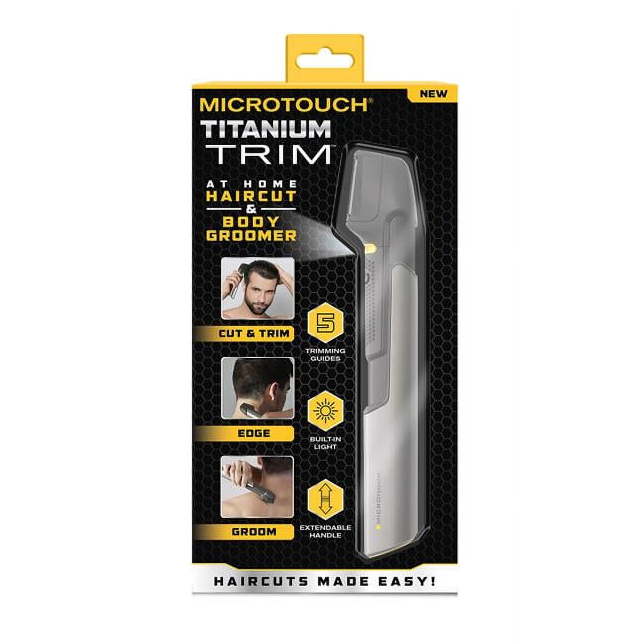 MicroTouch Titanium Trim Cordless Electric Trimmer, at Home Haircut and Body Groomer, Black