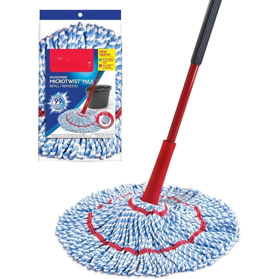 MicroTwist MAX Microfiber Twist Mop with 1 Extra Refill | Features Hands-Free Wringing | Extra Large 18-Inch Mop Head | Safe on All Floor Types