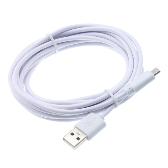 MicroUSB 10ft USB Cable for LG K8X, Tribute Monarch, Phoenix 5, Fortune 3, Aristo 5 - Charger Cord Power Wire Long TPE Fast Charge High Speed Sync White M5K