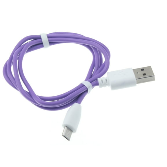 MicroUSB 3ft USB Cable for LG K8X, Tribute Monarch, Phoenix 5, Fortune 3, Aristo 5 - Charger Cord Power Wire Sync Fast Charge Purple A1Q