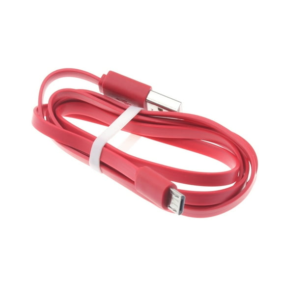 MicroUSB 3ft USB Cable for LG K8X, Tribute Monarch, Phoenix 5, Fortune 3, Aristo 5 - Charger Cord Power Wire Sync Flat Red Fast Charge W1G