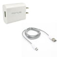 thumbnail image 1 of MicroUSB 3ft USB Cable w 18W Quick Home Charger G5V for Alcatel Fierce 4 2, Evolve 2, 1x Evolve - ASUS ZenFone Max Plus M1, PadFone X mini, 5Q 3 Max 2E 2 - Blackberry DTek50, Classic, Z10 Z30, 1 of 7