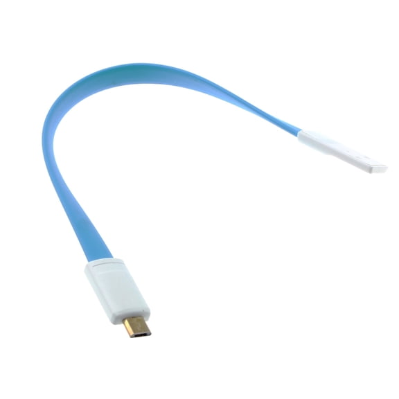 MicroUSB Short USB Cable for LG K8X, Tribute Monarch, Phoenix 5, Fortune 3, Aristo 5 - Charger Cord Power Wire Flat Fast Charge Sync Magnetic Blue W8P
