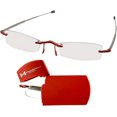 thumbnail image 1 of MicroVision Optical Executive Rimless Folding Reading Glasses With Compact Case For Women and Men, Slim, Lightweight Portable, 1 of 7