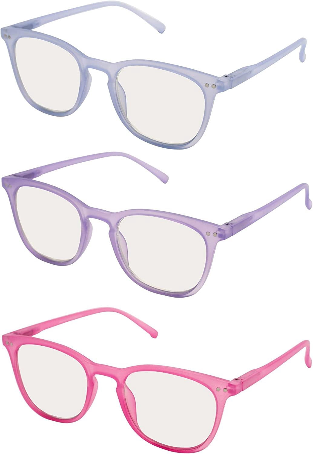 MicroVision Optical Futura 3P Blue Light Reading Glasses, Pastel +2.50