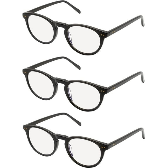 MicroVision Optical Futura Blue Light Readers 3 Pack Shiny Black +2.50