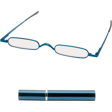 MicroVision Optical Original Mini Reader Reading Glasses With Tube Case For Women and Men Lightweight & Portable Eyeglasses