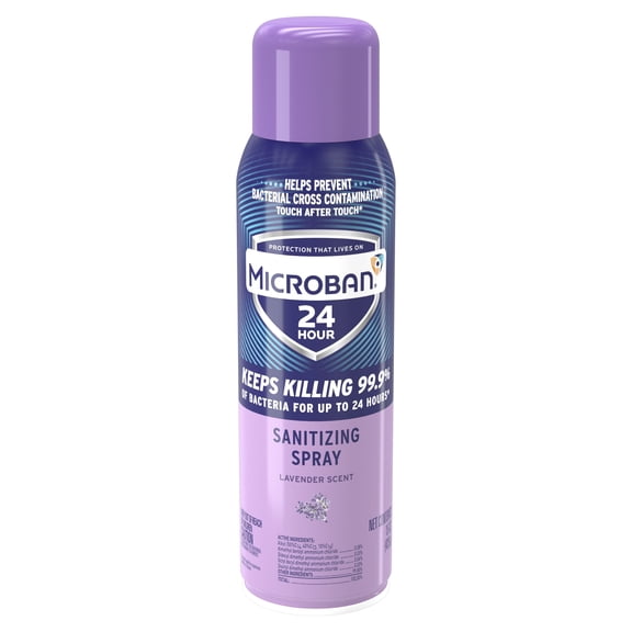 Microban 24 Hour Disinfectant Multi-Surface Sanitizing Spray, Lavender Scent, 15 fl oz